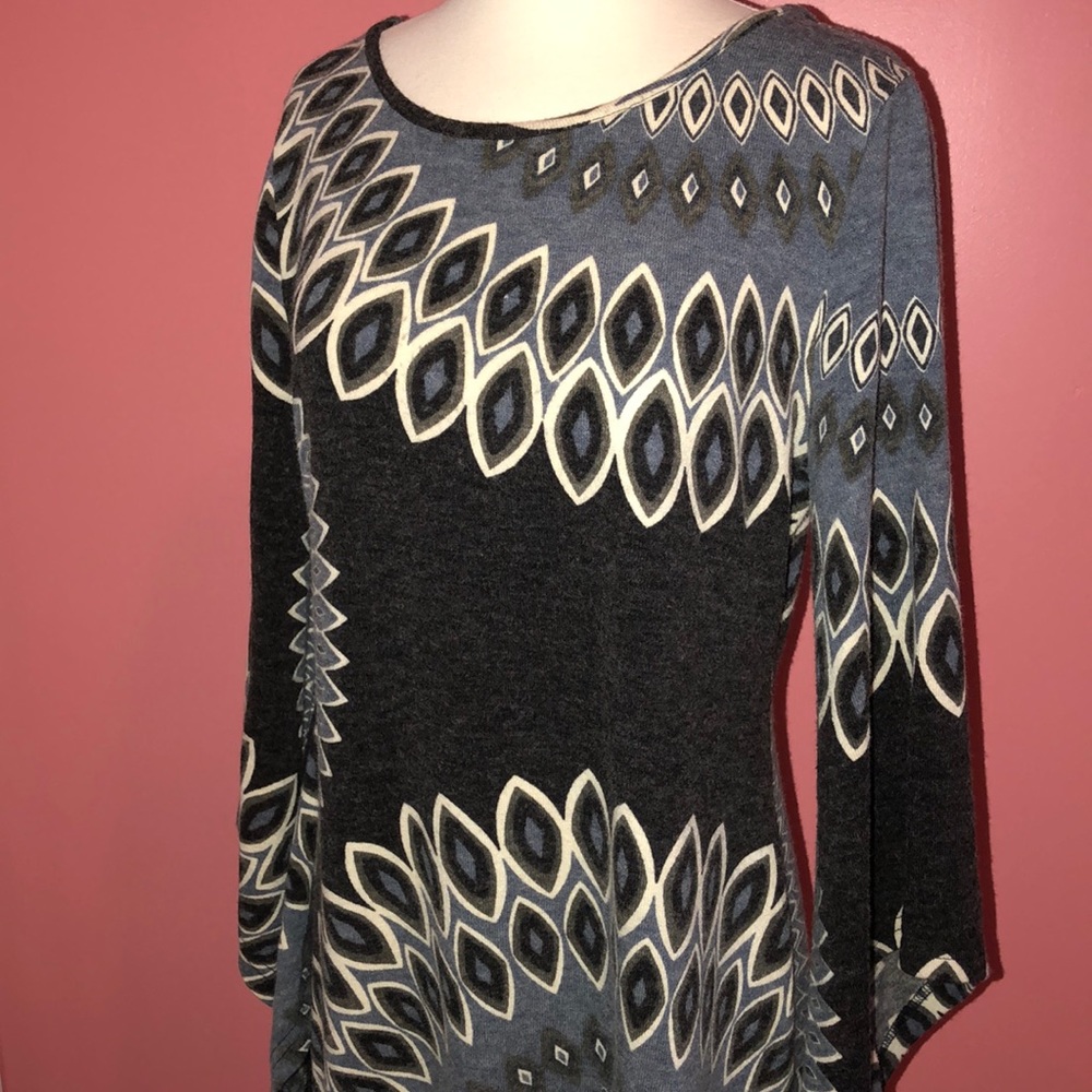 Sweater dress sz XL blues and grays